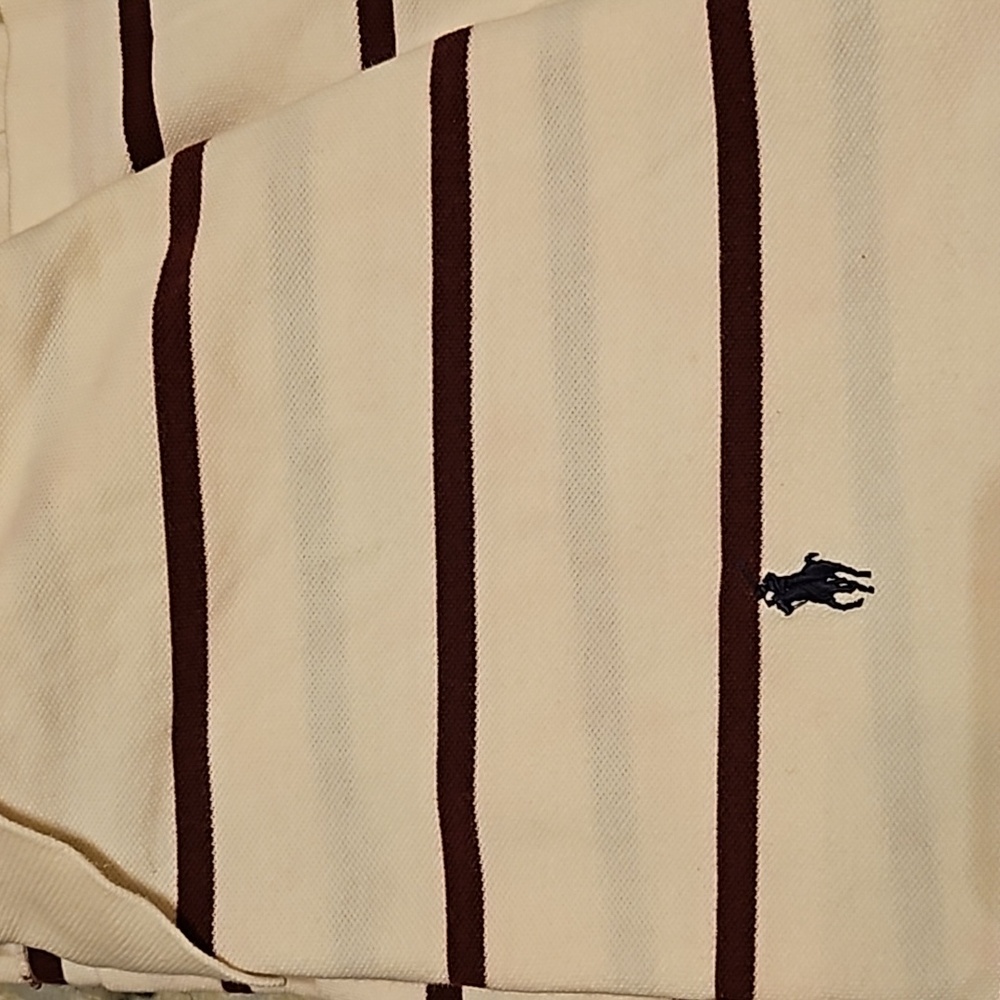 Burgundy Striped Ralph Lauren Polo XXL